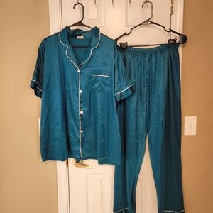Womens Silk Satin Pajamas Two-piece